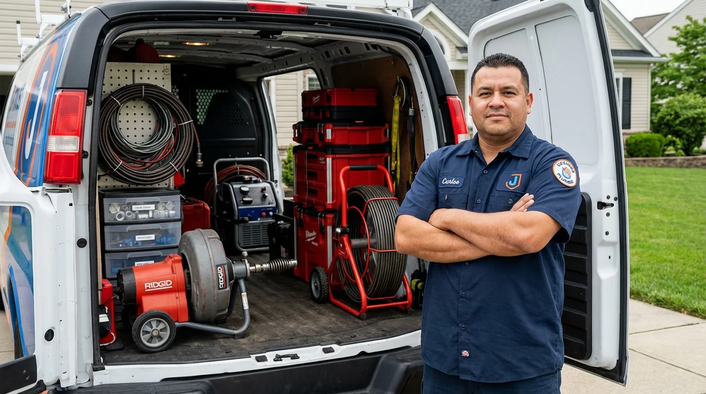 Professional drain cleaning equipment and Johns Plumbing LLC plumber in Delray Beach
