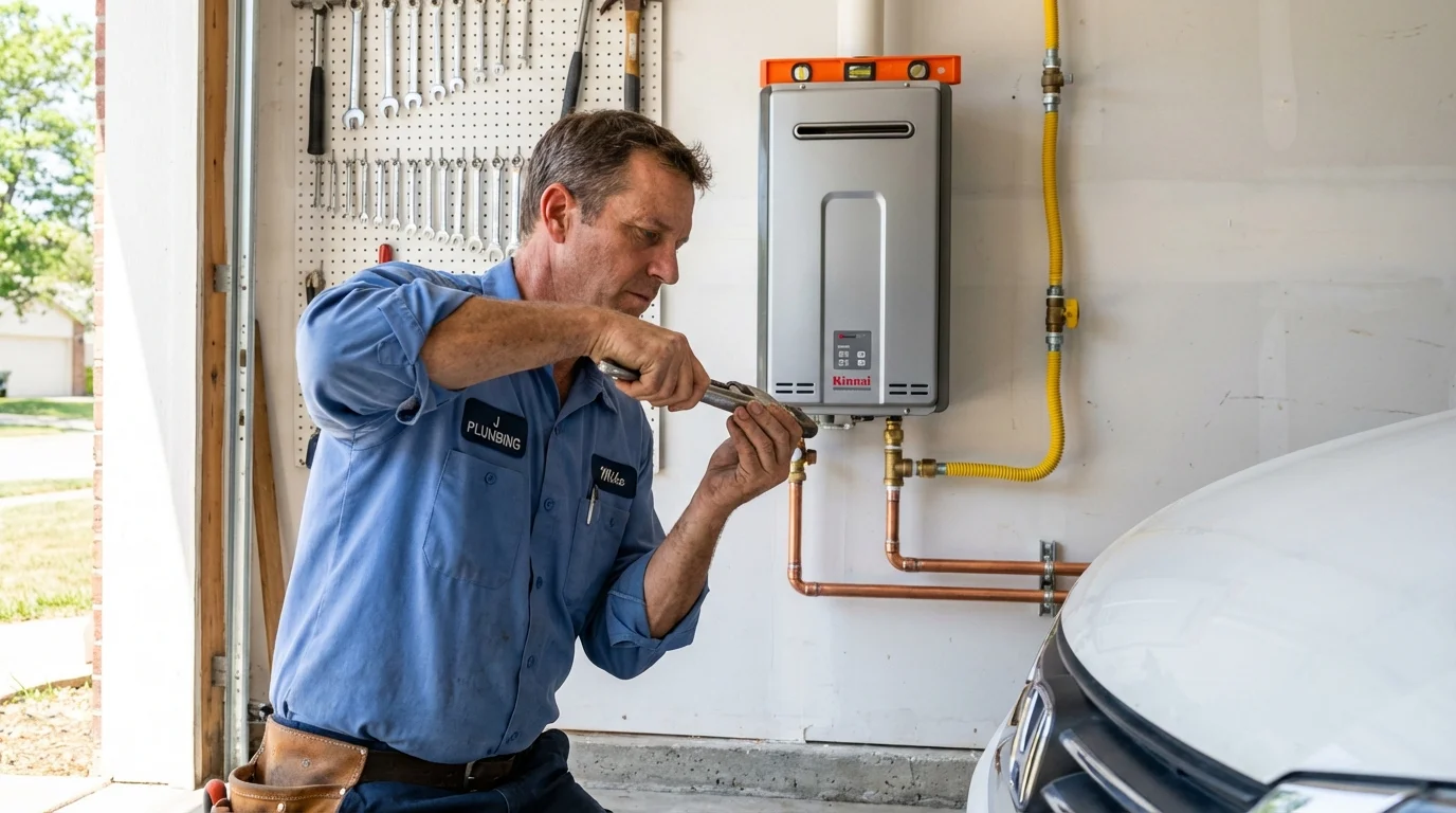 Tankless water heater installation by a Johns Plumbing LLC plumber in Delray Beach